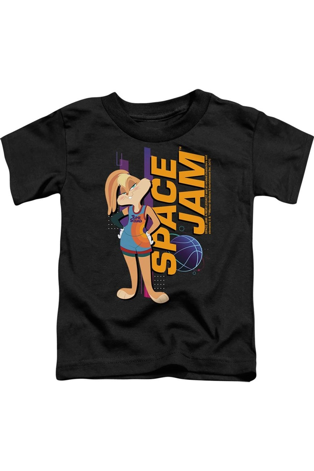 

Футболка с коротким рукавом для малышей "Space Jam 2" с изображением Лолы в полный рост Gildan, черный