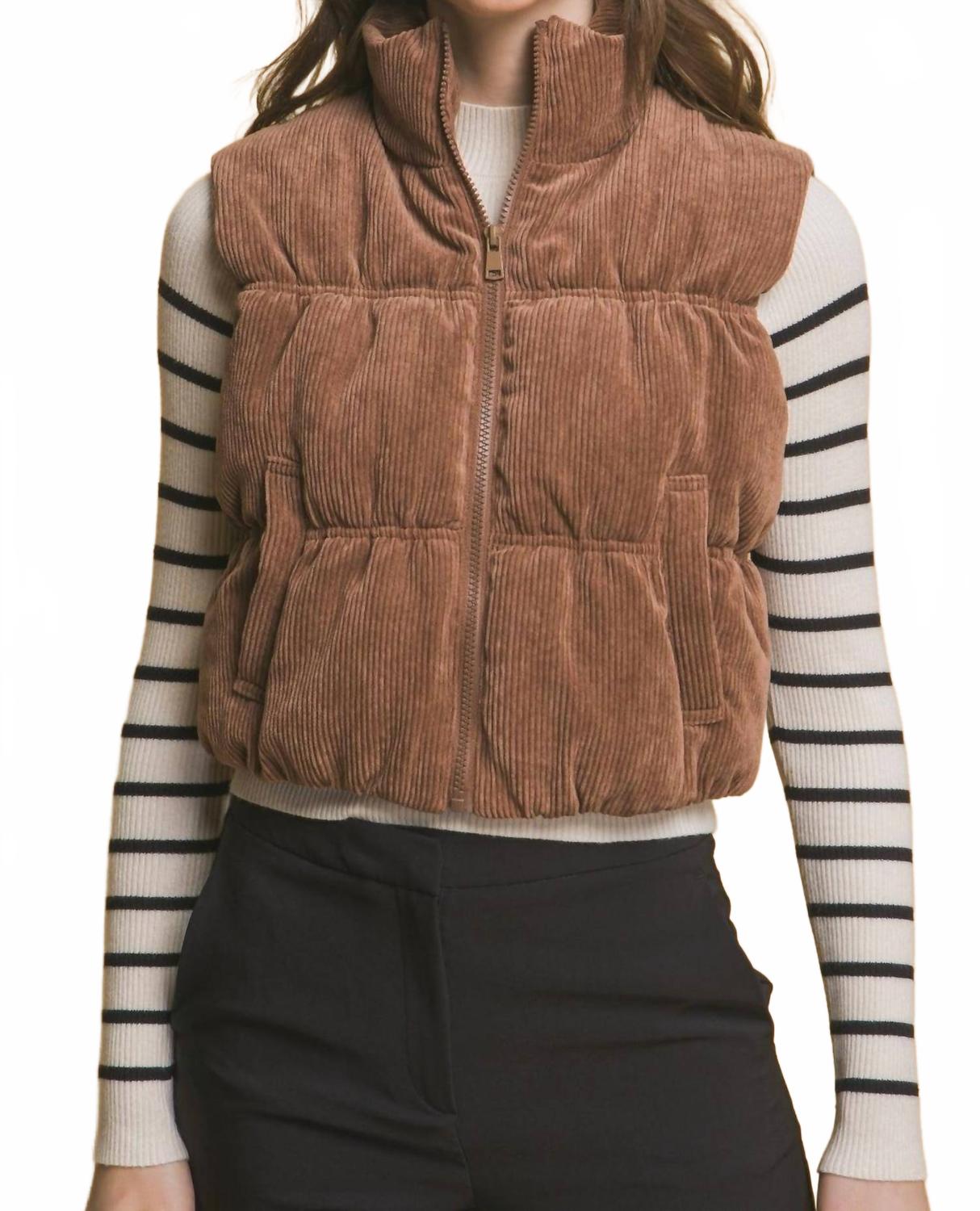 

Жилет Puffer Szn Corduroy Vest цвета Cocoa LOVE TREE, Cocoa