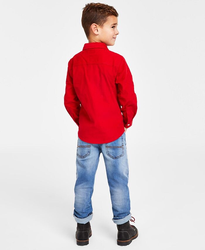 Вельветовая рубашка для маленьких мальчиков Tommy Hilfiger, синий — фото 2
