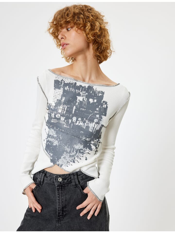 

Футболка KOTON T-shirt, цвет Ekru