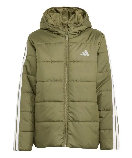 Куртка детская с утеплителем adidas три полоски оливковый