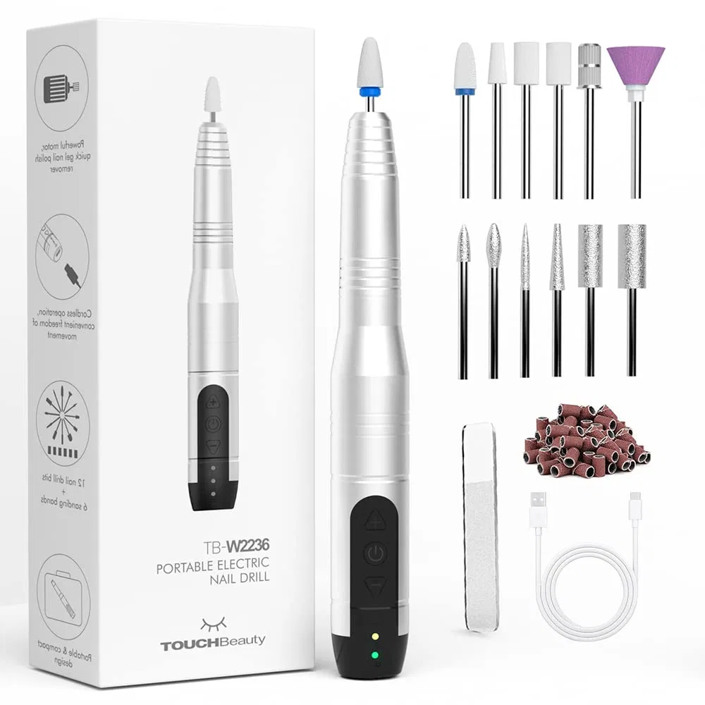 Беспроводной электрический фрезер для ногтей TOUCHBeauty AG-2236, 12 в 1 Touchbeauty