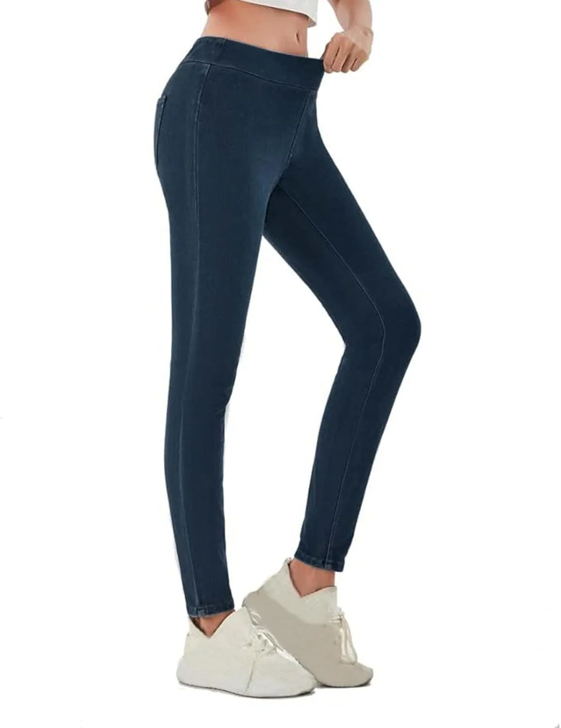 Джинсы высокие Stretchy Jeans, синие — фото 2