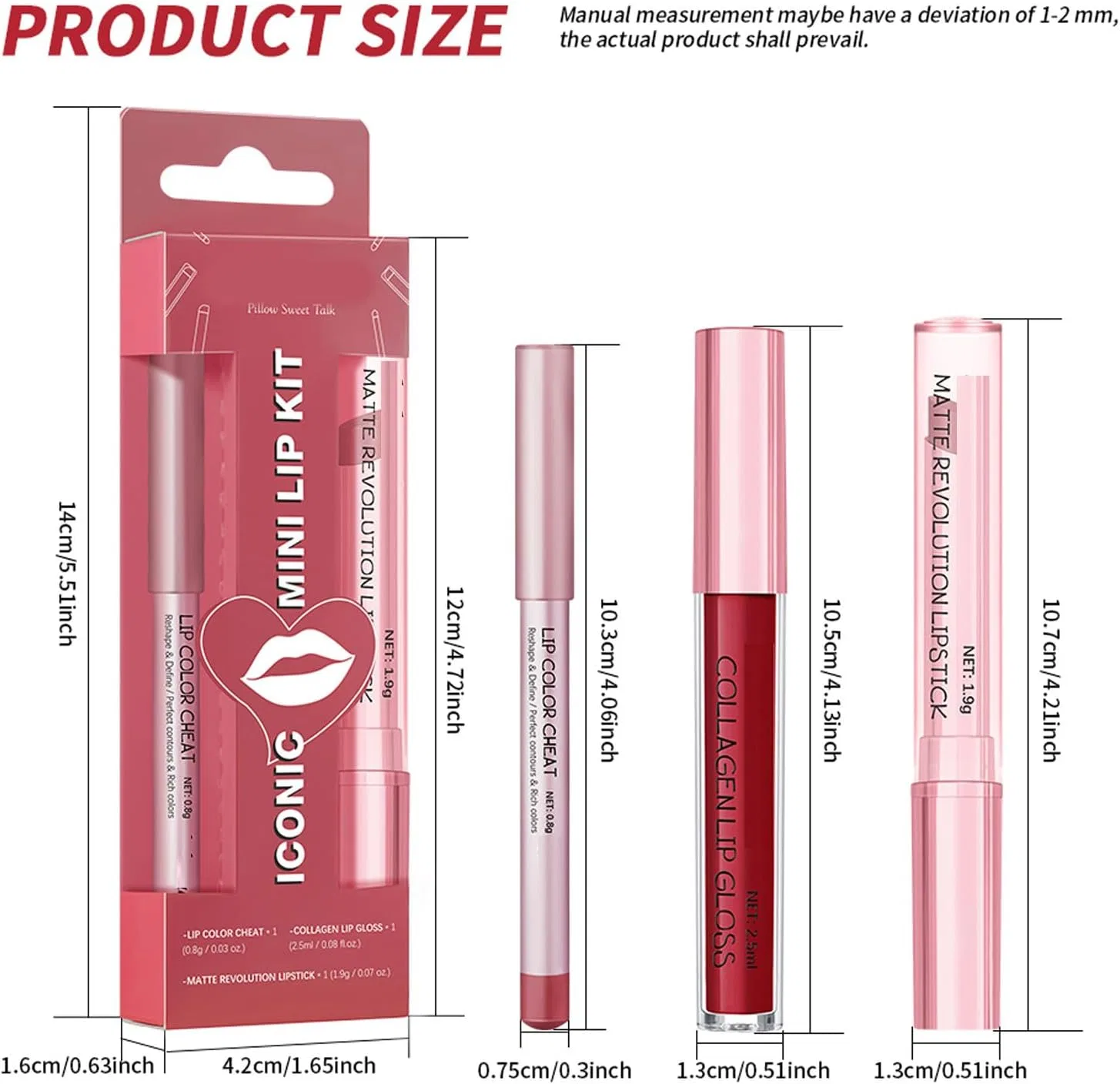 Набор для губ Matte Lip Liner Pencil Oxxggkao 3 предмета — фото 3