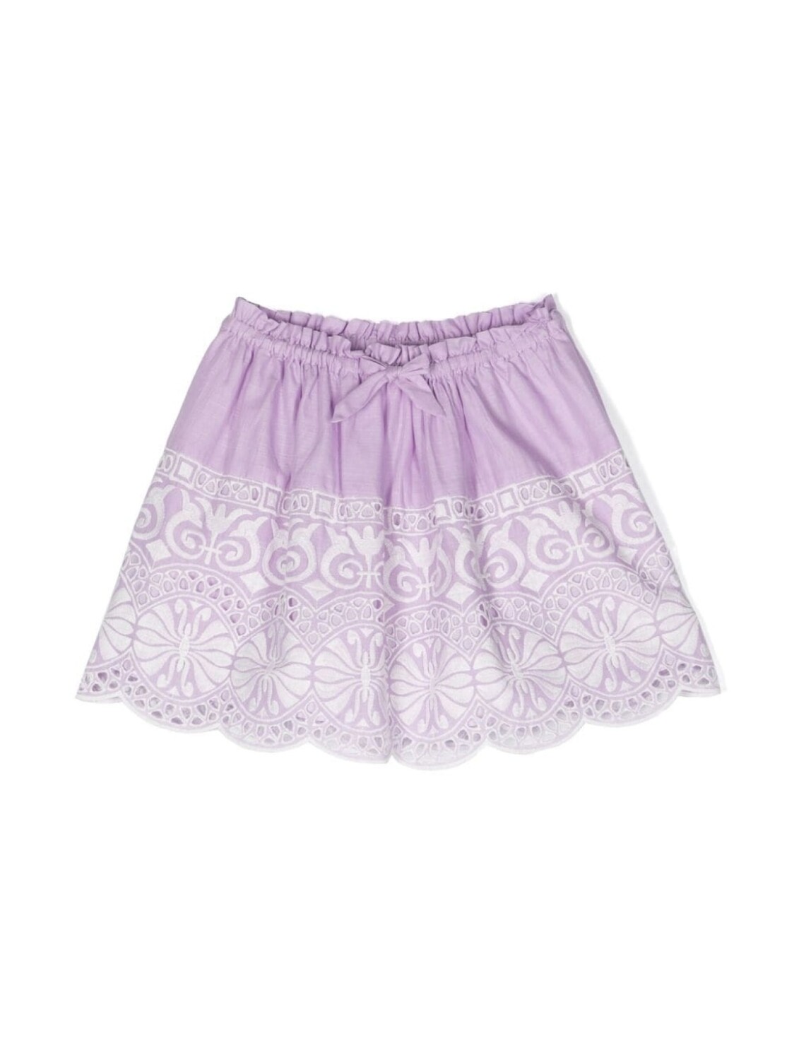 

ZIMMERMANN Kids юбка с кулиской и английской вышивкой, фиолетовый