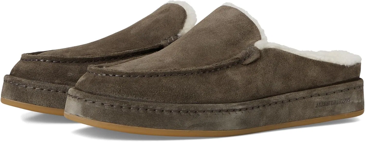 Тапочки с подкладкой Allen Edmonds, темно-серые замшевые