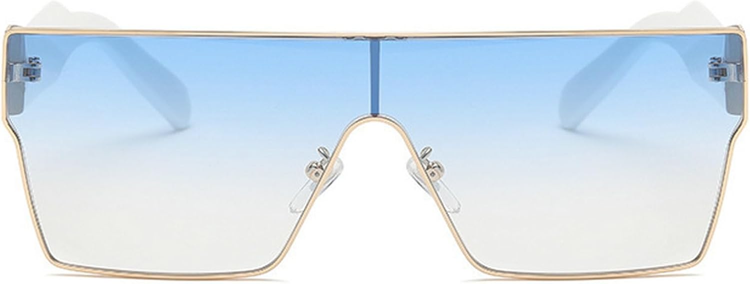 

Ретро-солнцезащитные очки большого квадратного размера для женщин, цельные, с градиентными линзами, защита от УФ-излучения UV400, модные солнцезащитные очки для мужчин mincl, Blue