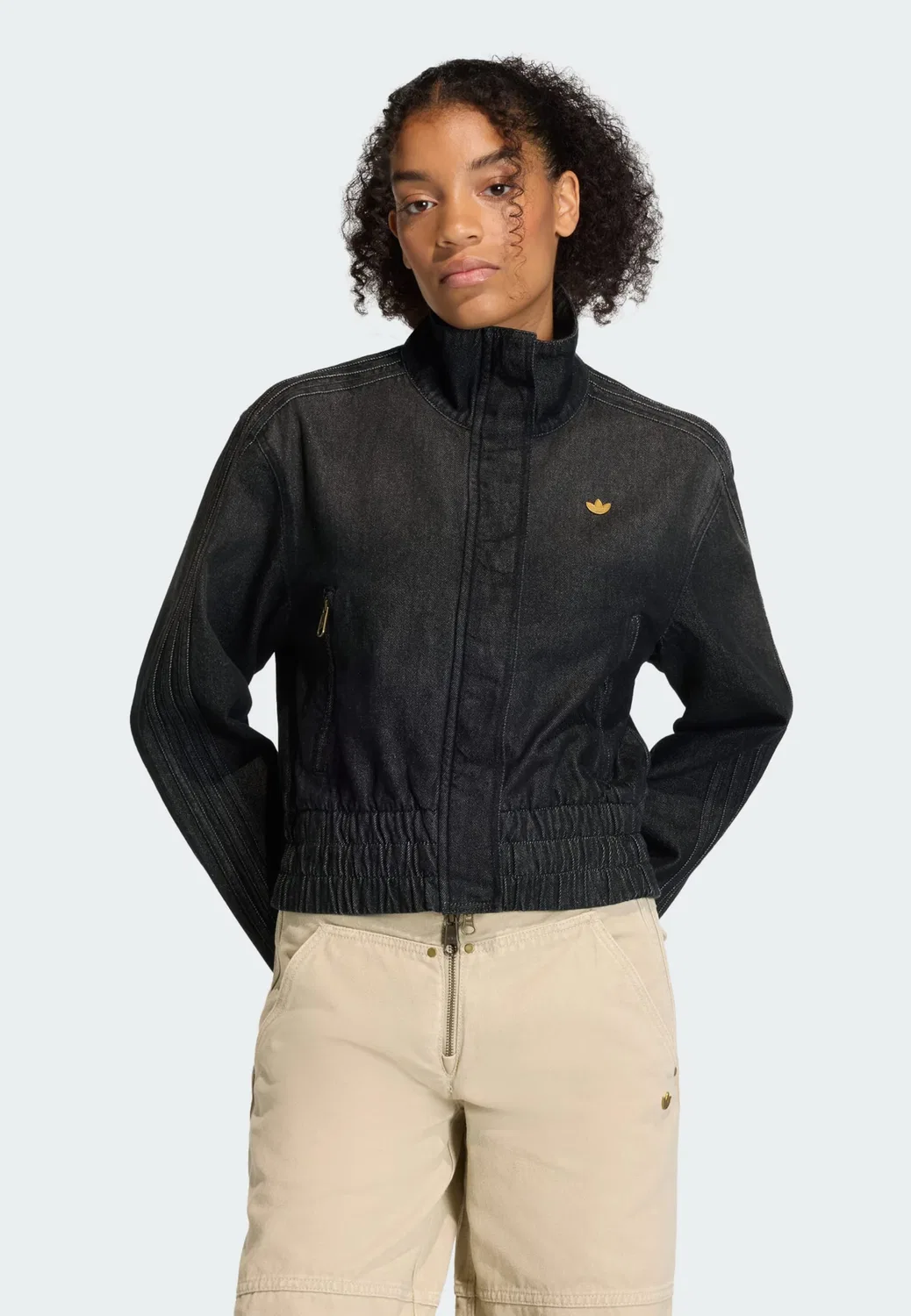 Куртка Adidas Originals Between-Season Jacket Ess из черного денима — фото 2