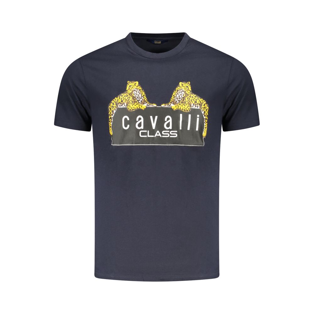 

Синяя хлопковая мужская футболка Cavalli Class
