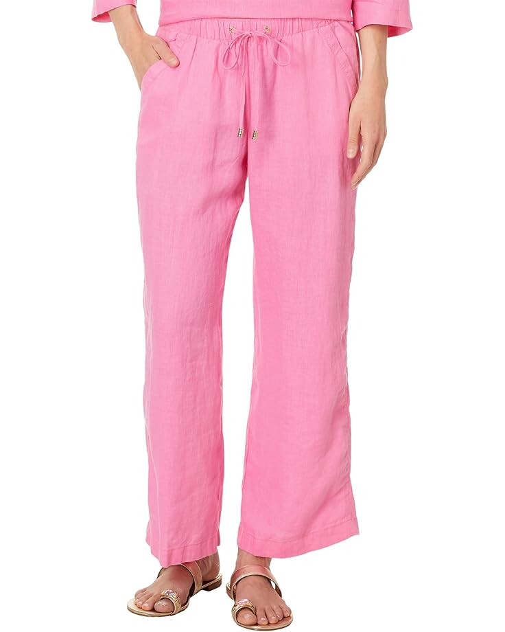 

Брюки Lilly Pulitzer Brawley Linen Crop Pants, цвет Confetti Pink