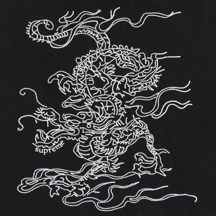 Топ Supreme Dragon Embroidered Long-Sleeve Top, Black — фото 3