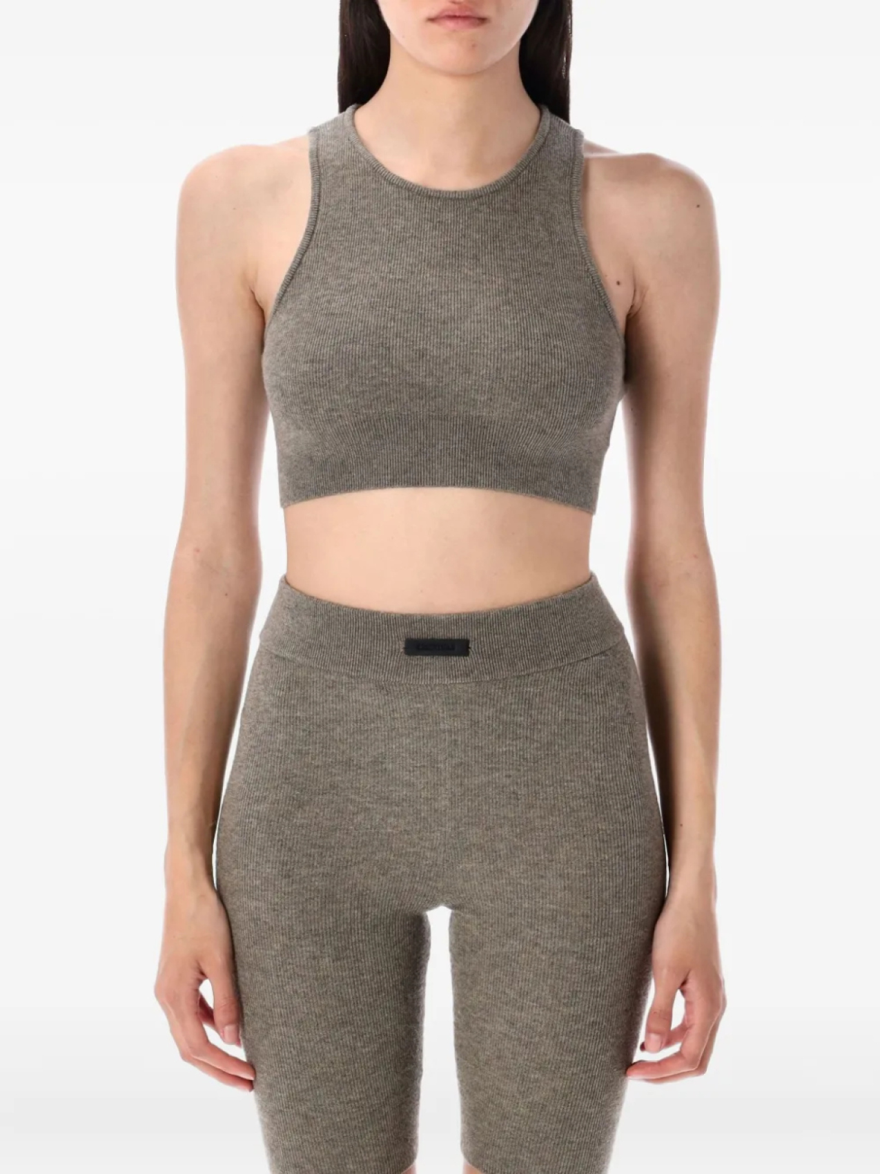 

FEAR OF GOD ESSENTIALS топ с круглым вырезом в рубчик, серый