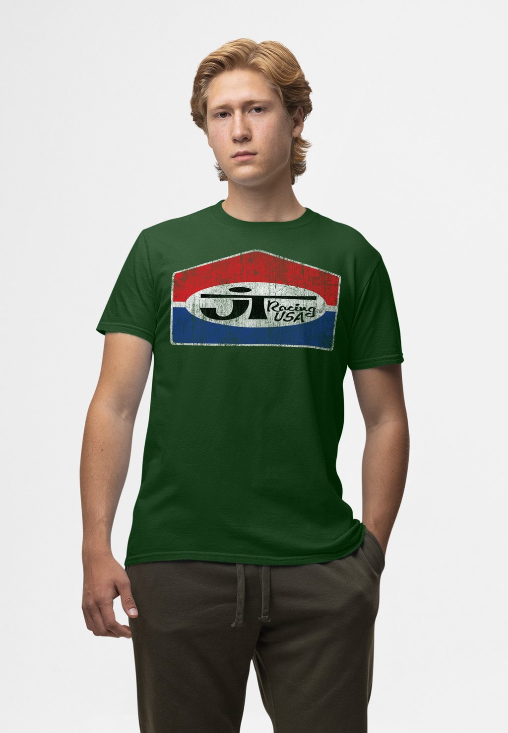 

Футболка с принтом JT RACING FADING CLASSIC LOGO Henry Tiger, темно-зеленый