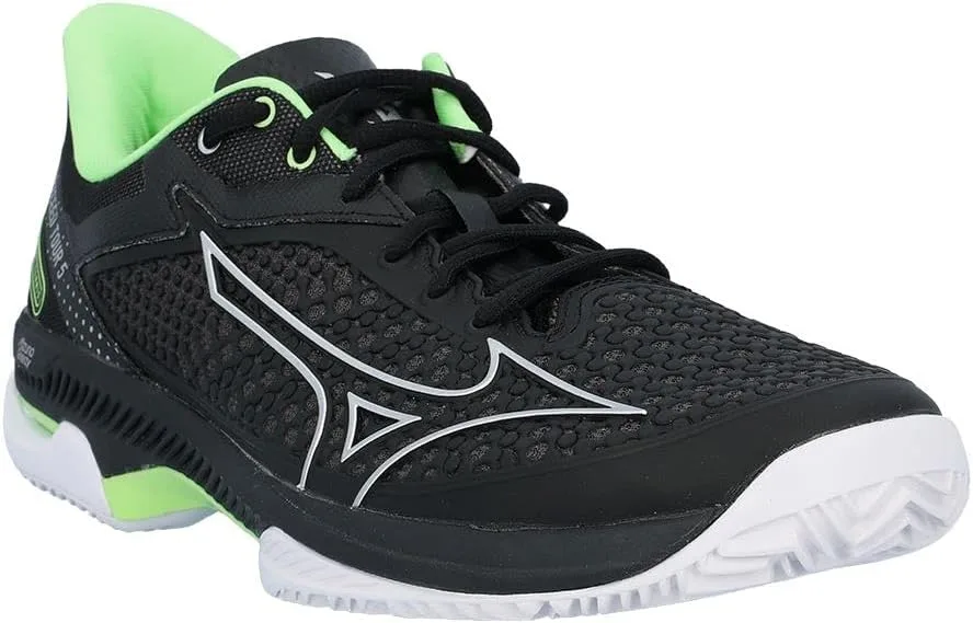Мужские теннисные кроссовки Mizuno Wave Exceed Tour 5 CC, черный/зеленый — фото 2