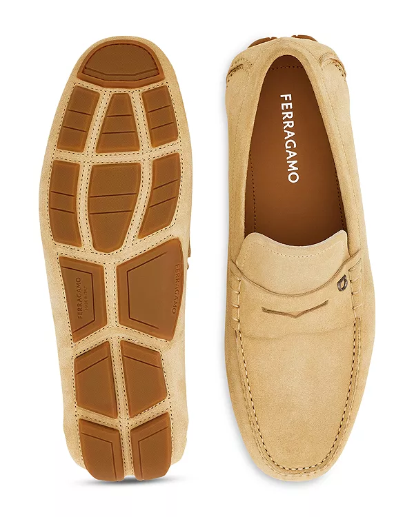 Мужские кожаные лоферы Timothy Penny Ferragamo, бежевый — фото 3