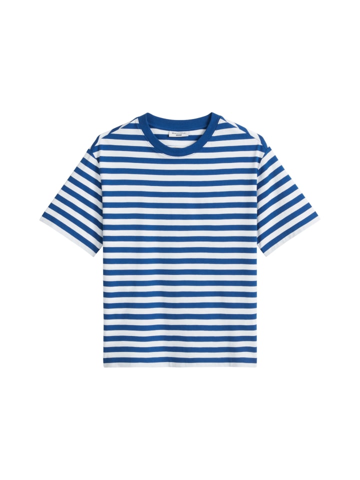 

Полосатая футболка, стандартного размера, средне-синего цвета Marc O'Polo DENIM