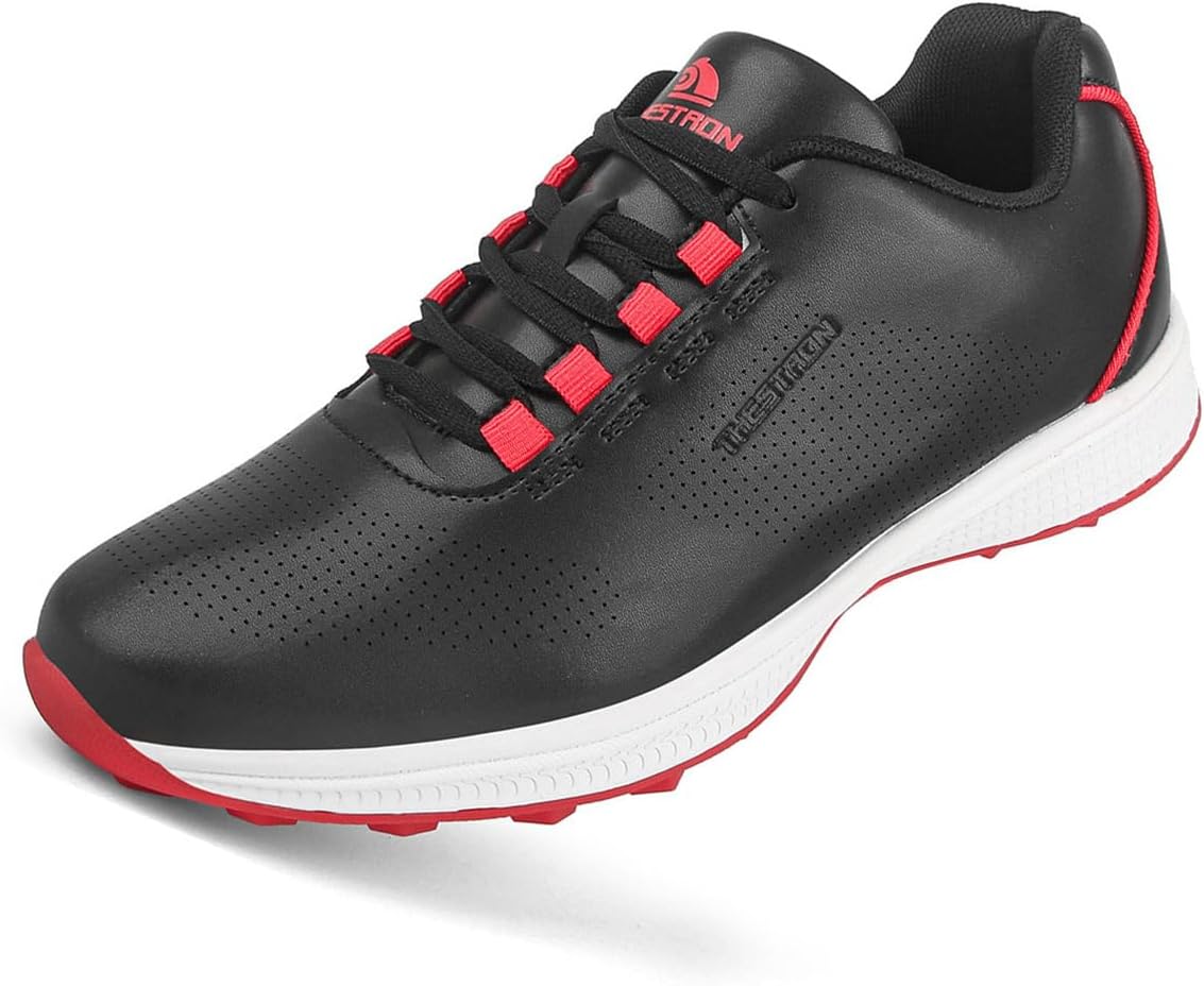 

Мужские водонепроницаемые гольф-кроссовки, легкие для ходьбы, спортивные кеды без шипов, повседневные фитнес-тренеры Omcam, черный