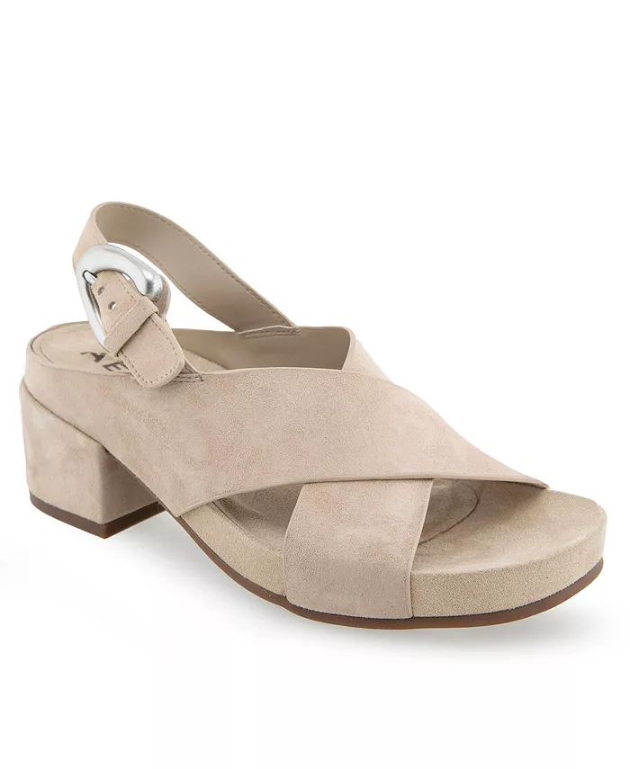Женские сандалии Chrystie на блочном каблуке с пряжкой Aerosoles, коричневый/бежевый