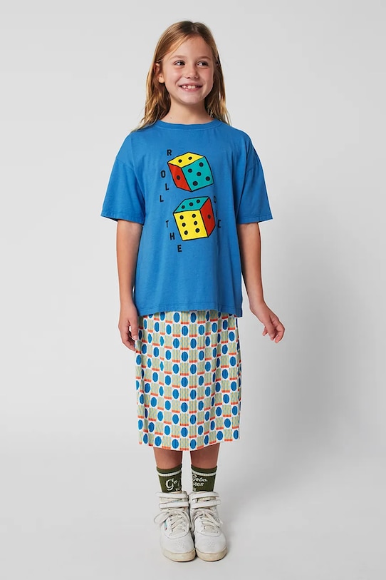 Детская хлопковая футболка Roll The Dice Bobo Choses, синий — фото 3