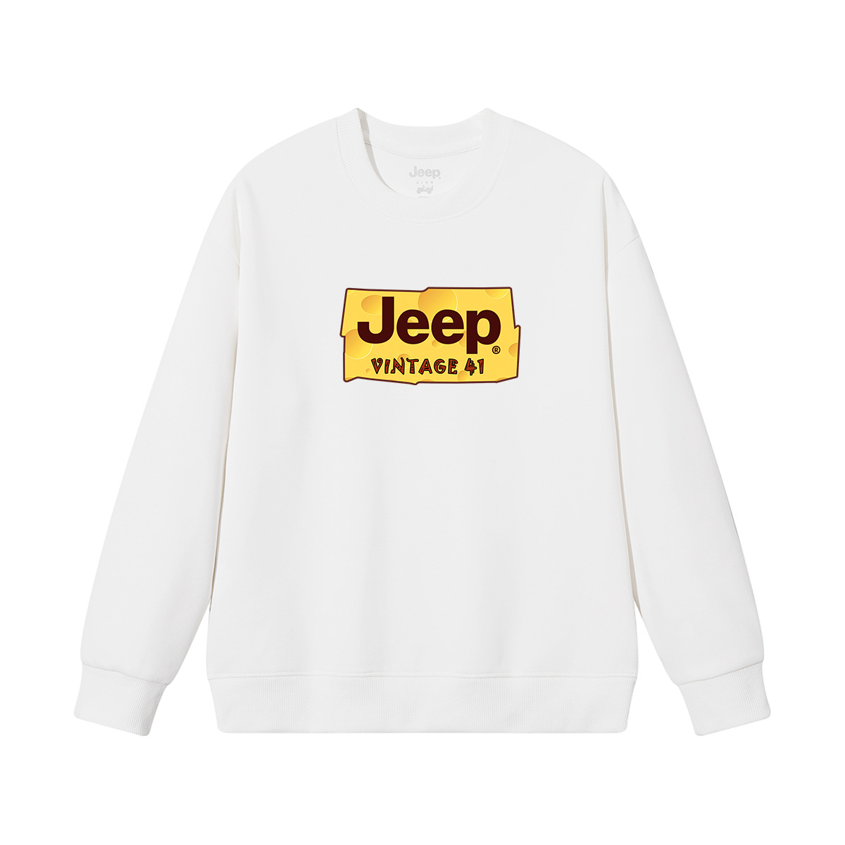 Детская толстовка с круглым вырезом утолщенная Jeep, new year красный fleece-lined — фото 2