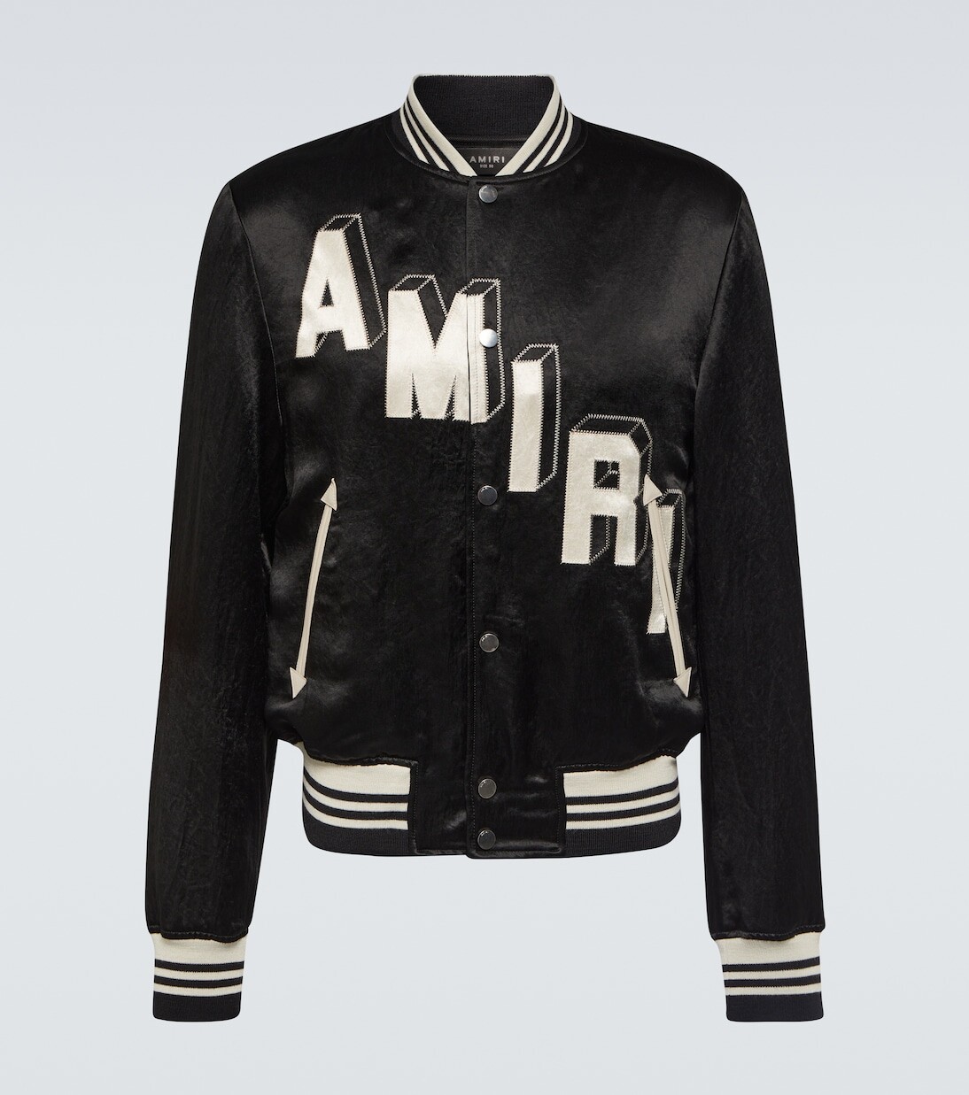 

Атласная университетская куртка Amiri, черный