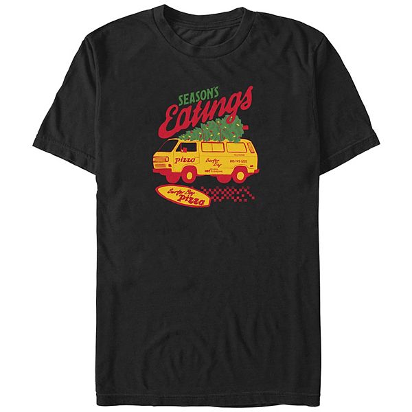 

Футболка с принтом Big & Tall Stranger Things Surfer Boy Pizza Season's Greetings Licensed Character