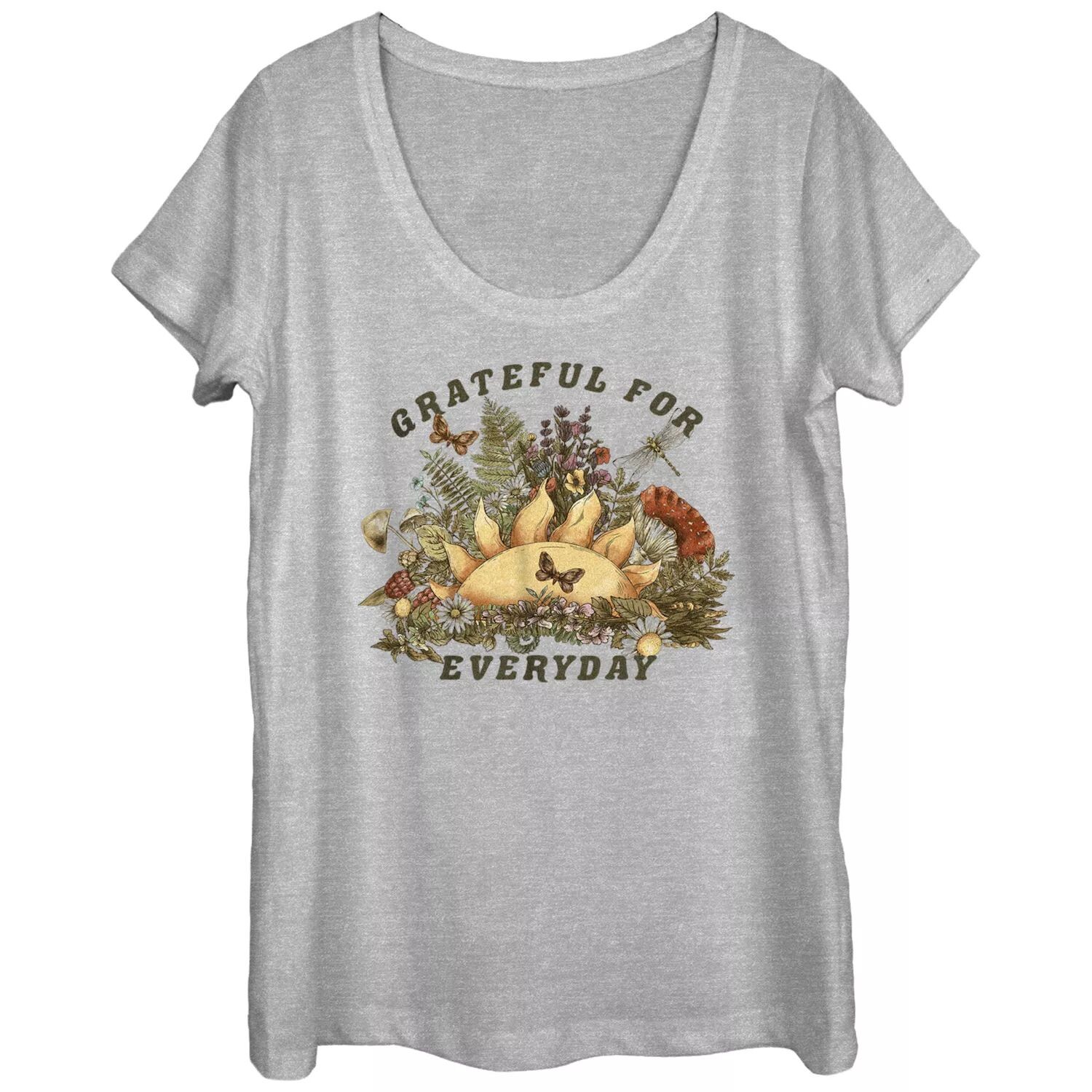 

Футболка с овальным вырезом и рисунком для юниоров Grateful For Everyday