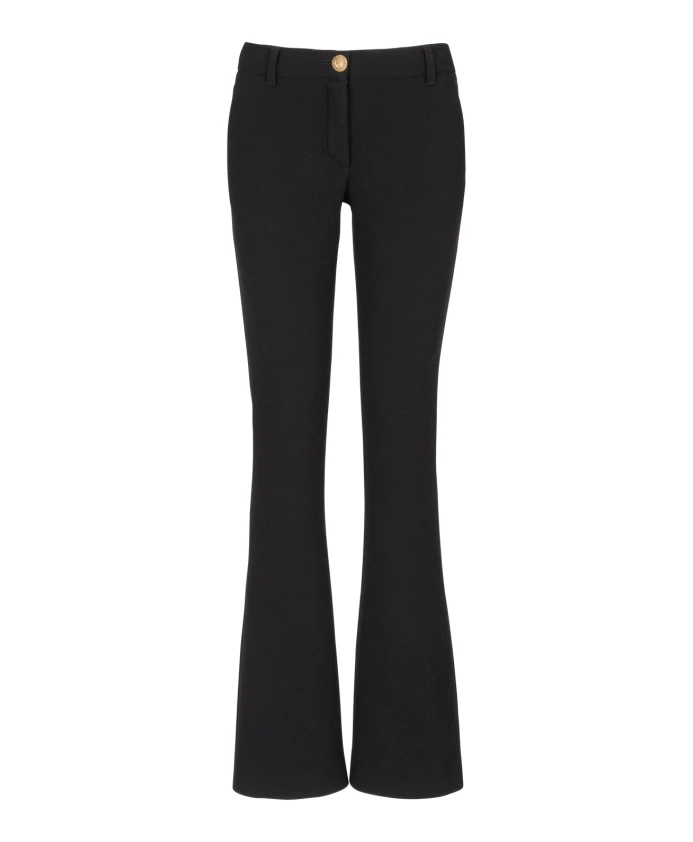 

Брюки Bootcut из крепа Balmain, черный