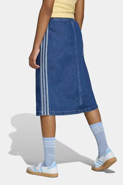 Юбка джинсовая с эффектом потертости Adidas Originals, синий — фото 4