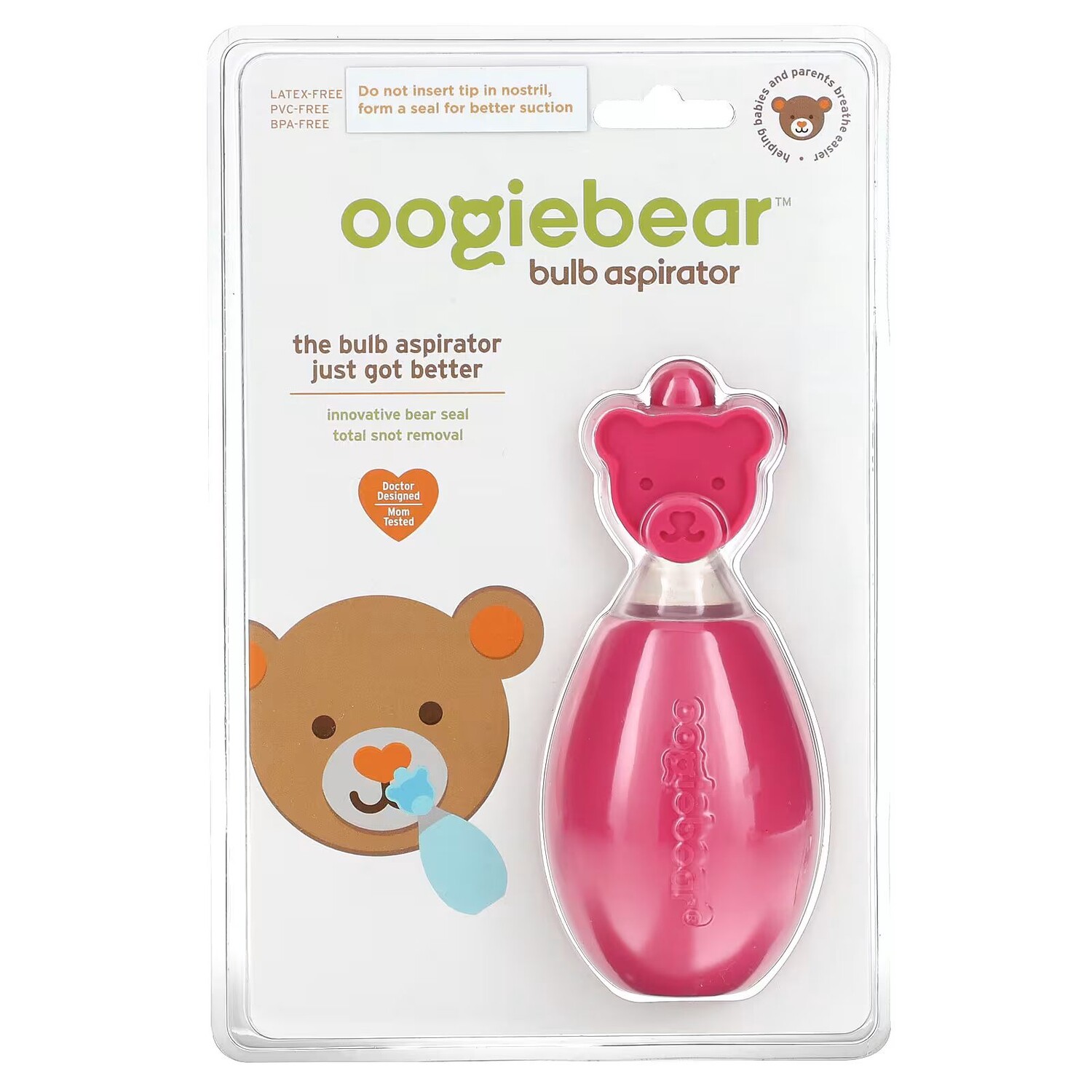 

Аспиратор с лампочкой, розовый, 1 аспиратор Oogiebear