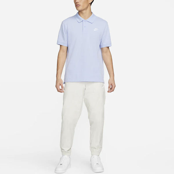 Футболка men's sportswear solid color lapel short sleeve light sea blue polo shirt Nike, мультиколор — фото 3