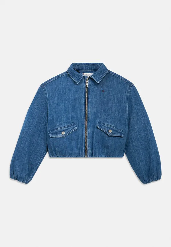 Джинсовая куртка-бомбер с логотипом сзади, свободного кроя, из денима. Tommy Hilfiger, Blue Denim