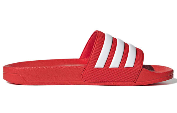 Тапочки adilette shower slide 'vivid red' Adidas, красный — фото 3