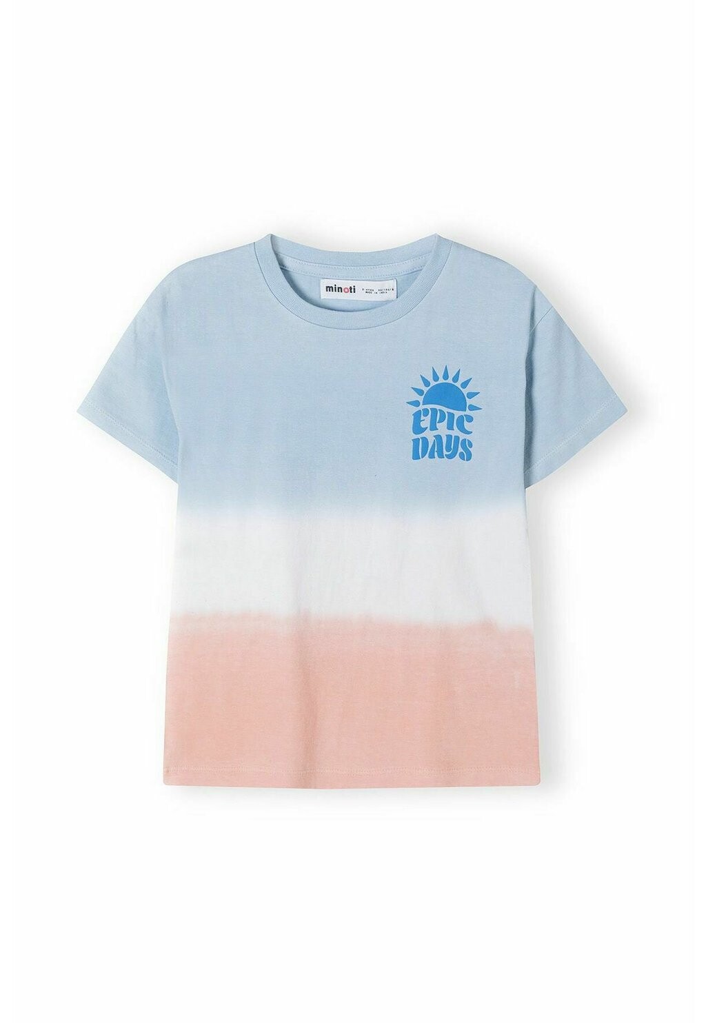 Футболка с принтом DIP DYE SHORT SLEEVE MINOTI, цвет light blue white salmon — фото 2