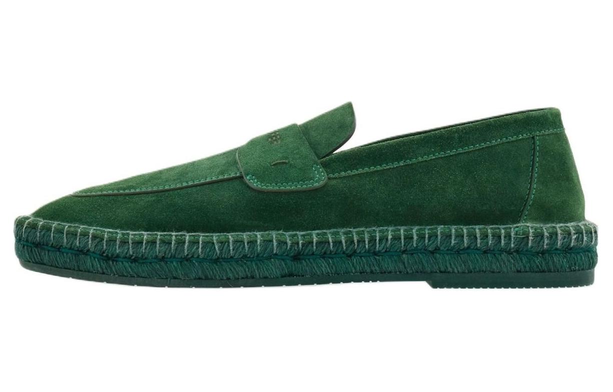 

Замшевые лоферы с тисненым логотипом Ferragamo, Green