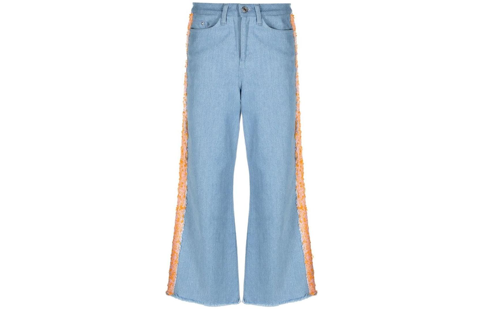 

Джинсы широкого кроя с отделкой букле KARL LAGERFELD / Karl Lagerfeld Jeans, светло-голубой