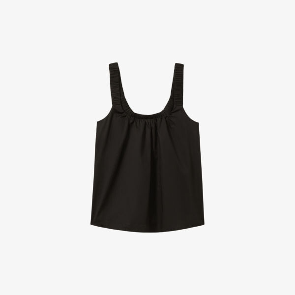 

Хлопковый топ Corey со сборками спереди Reiss, черный