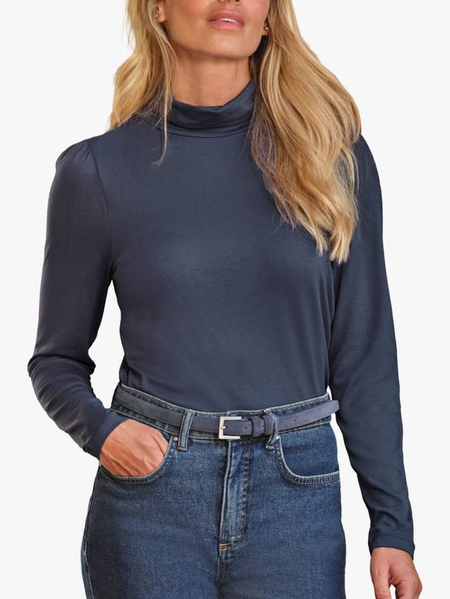 

Тонкий водолазный джемпер с облегающим кроем Pure Collection, Navy