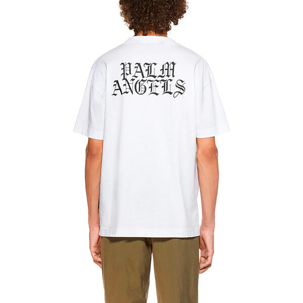 Футболка burning head short-sleeve t-shirt 'white/yellow' Palm Angels, белый — фото 4