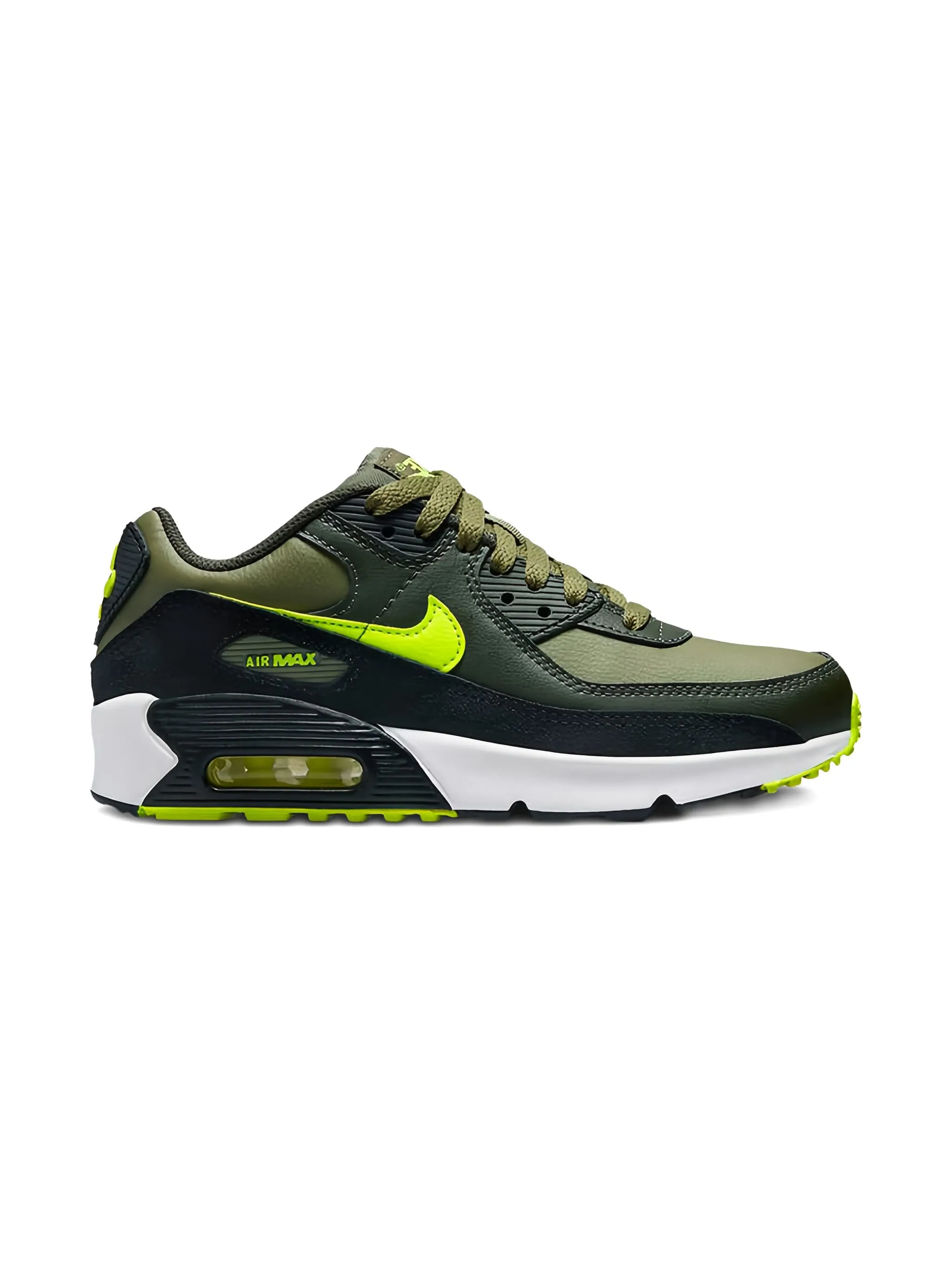 

Кроссовки Air Max 90 Medium Olive/Volt Nike Kids, зеленый
