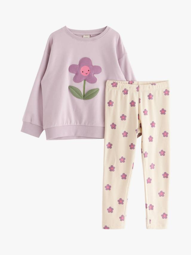 

Детский комплект из хлопкового худи и леггинсов Lindex, Light Lilac