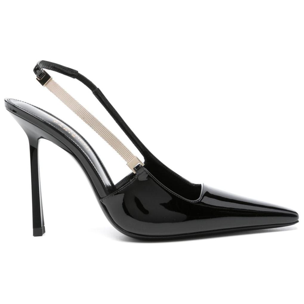 Туфли на высоком каблуке 11 см женские черные SAINT LAURENT