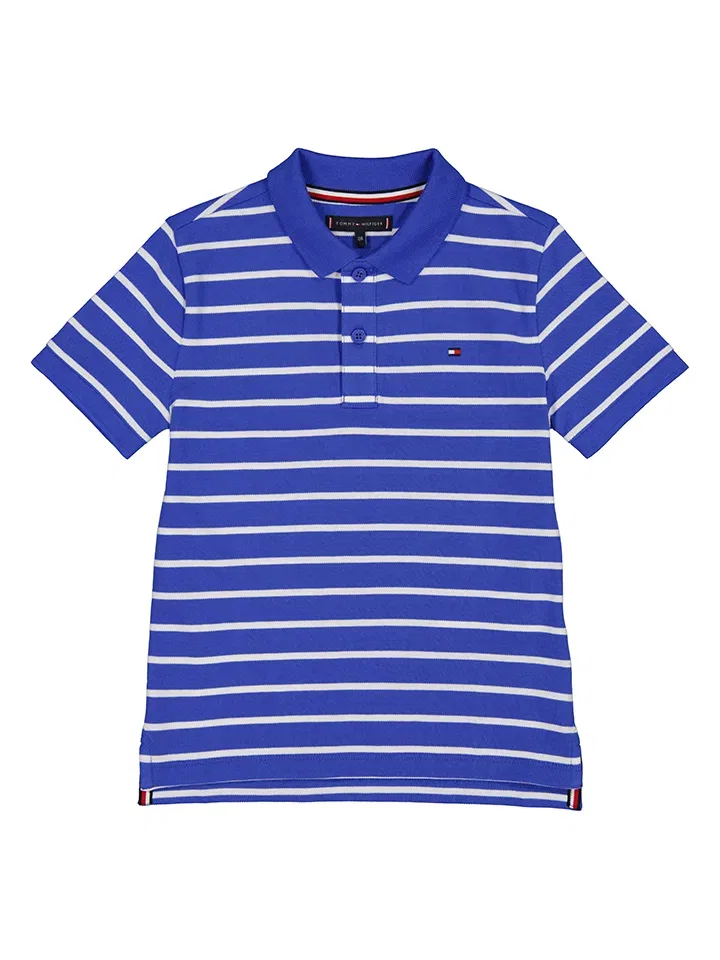 Поло полосатое Tommy Hilfiger, синий/белый