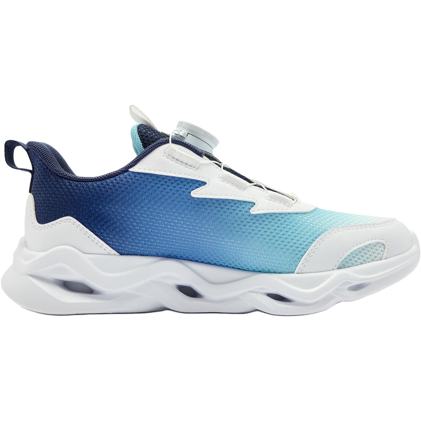 QIAODAN Детские кроссовки Jordan White / Calm Blue с противоскользящей амортизацией и низким верхом для подростков — фото 2