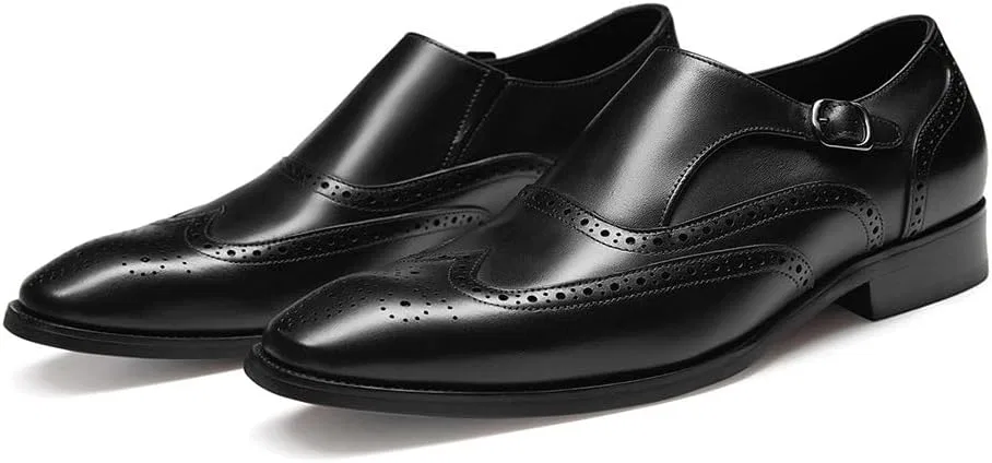 Лоферы кожаные Monk Strap Wingtip, Black FRASOICUS