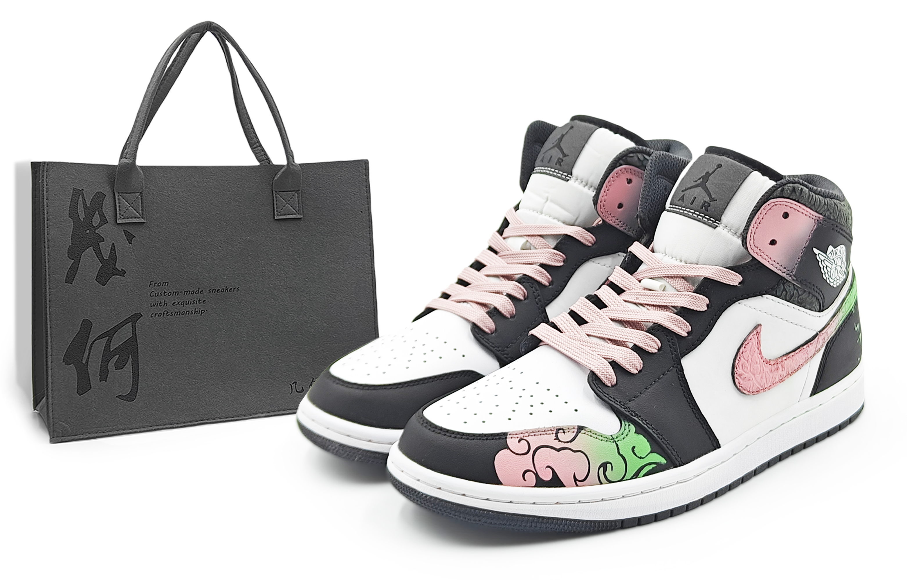 

Jordan Баскетбольные кроссовки Air 1 Abrasion Resistance Mid Top Vintage, мужские, розово-зеленые