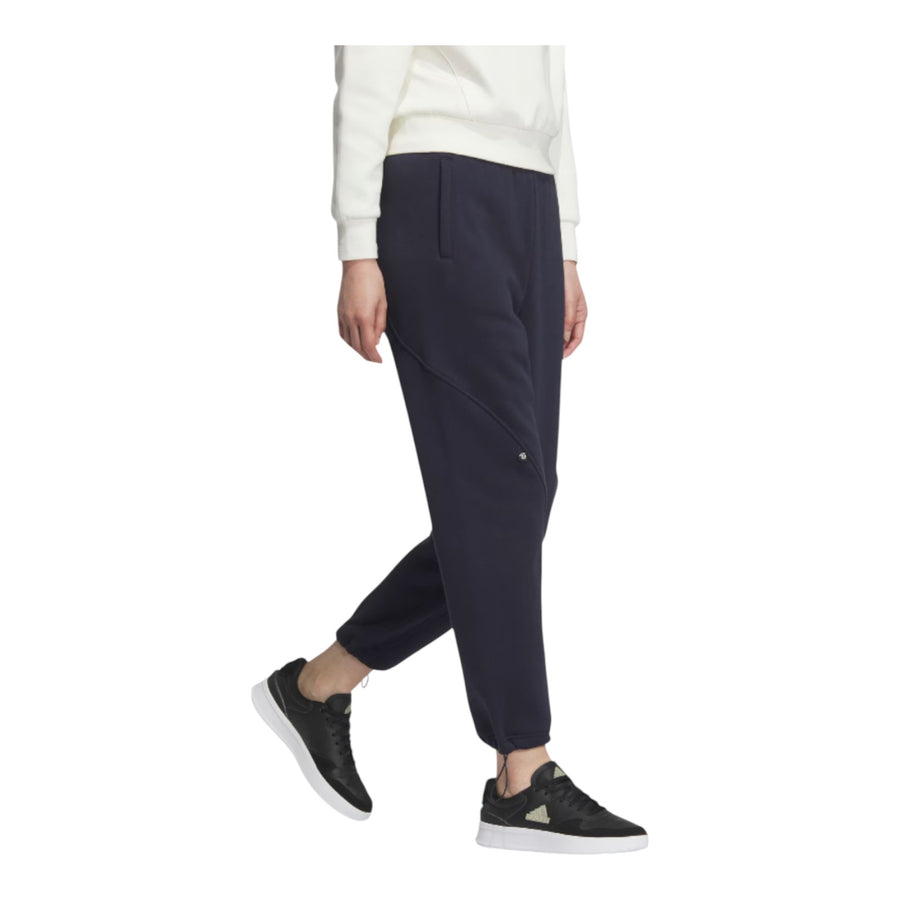Спортивные брюки (WMNS) adidas FW24 Small Logo Fleece Joggers 'Navy Silver', темно-синий — фото 2
