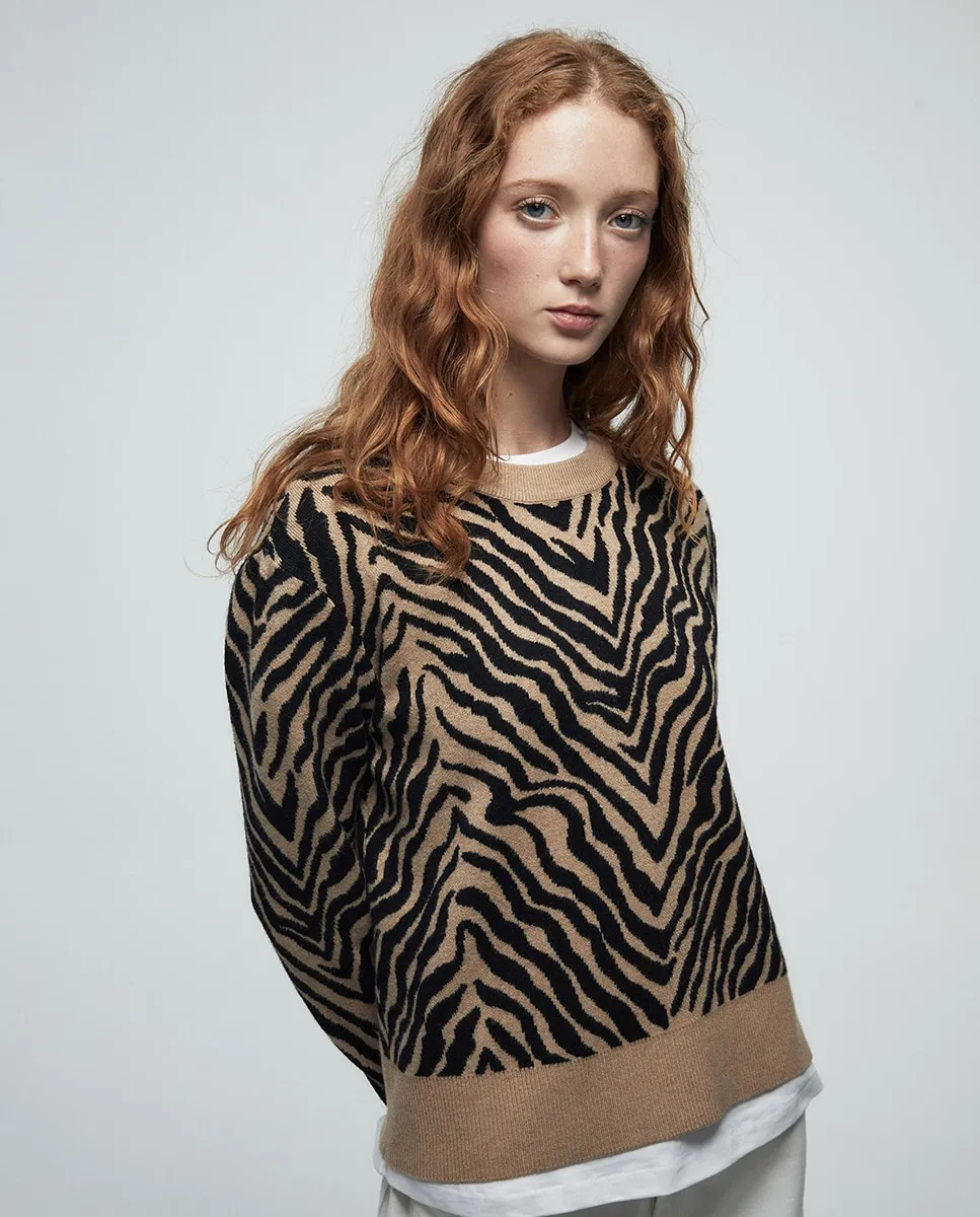 

Джемпер с круглым вырезом Sfera, песочный