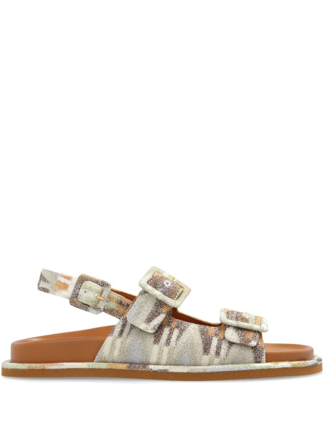 Кожаные босоножки с открытым носком Missoni, бежевый