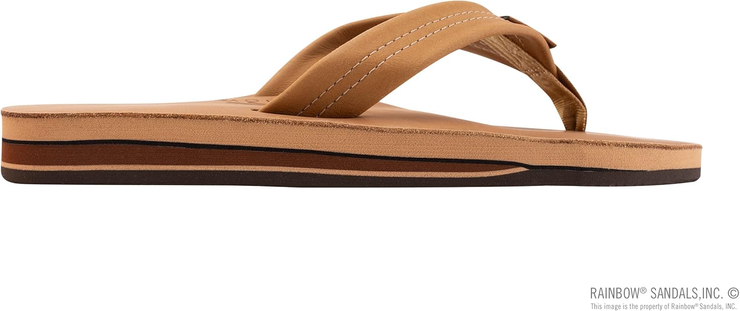 Мужские сандалии Rainbow с двойным слоем кожи и поддержкой свода стопы Rainbow Sandals, Cafe — фото 4